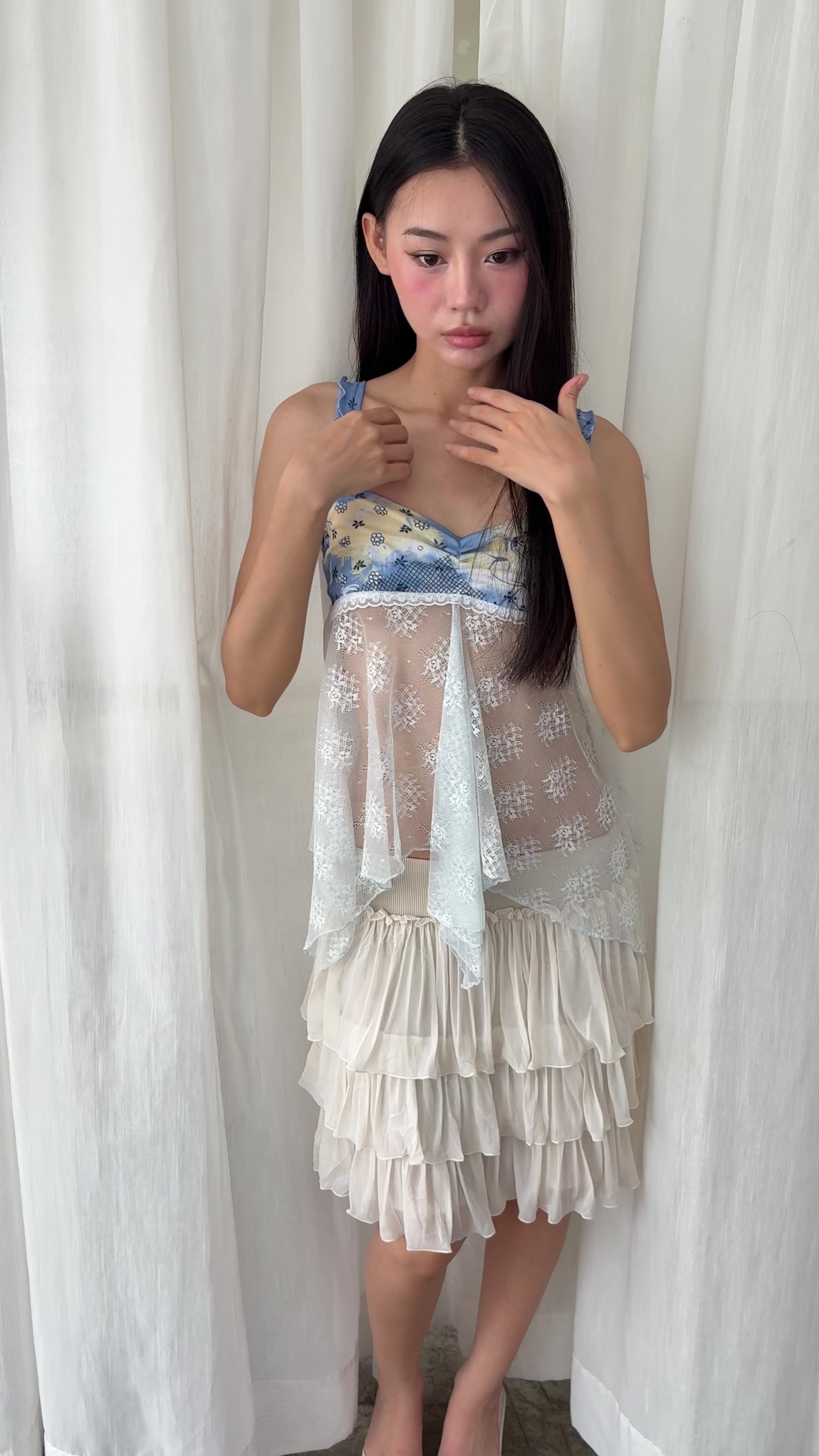 Sheer lace camisole