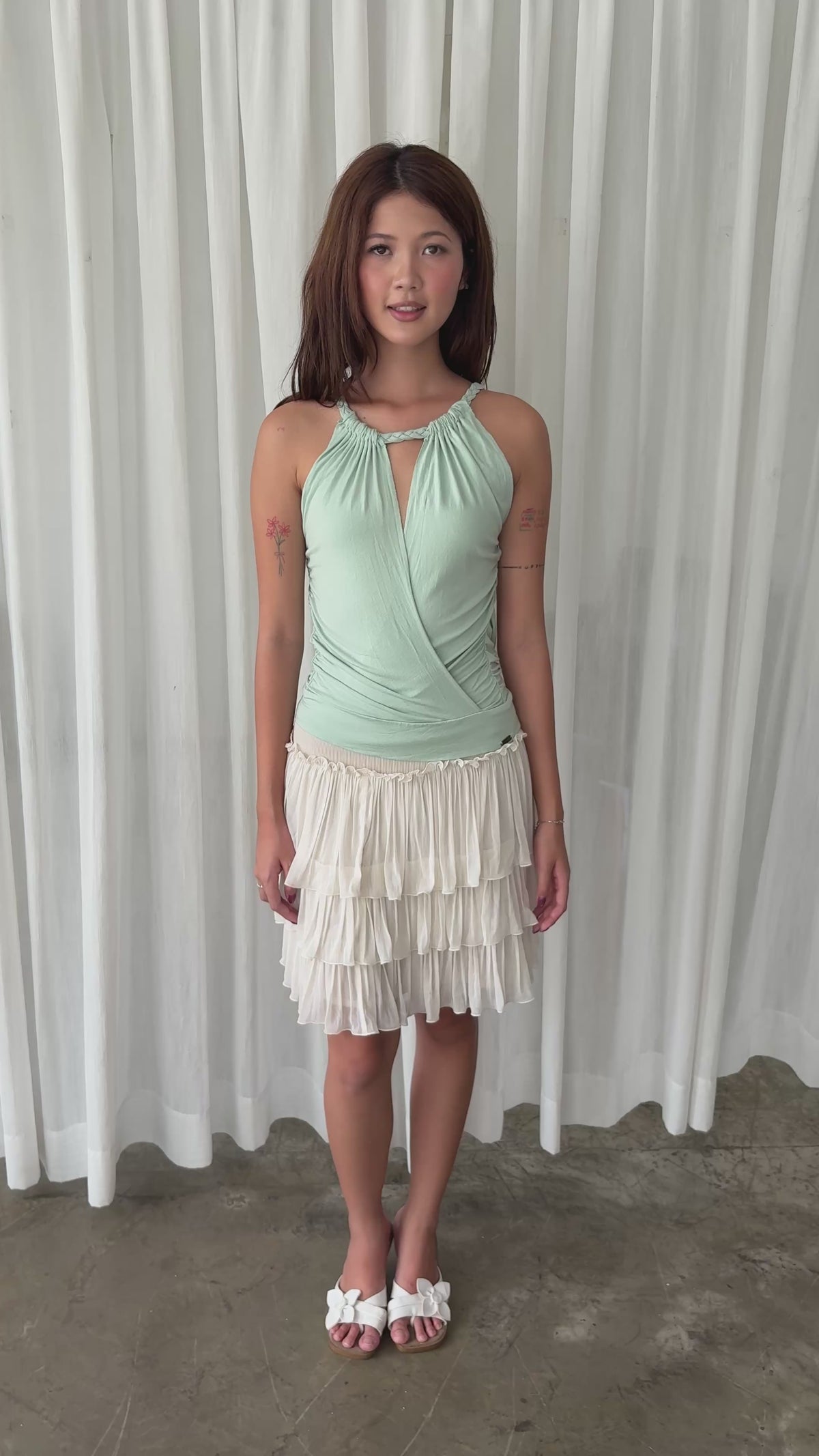 Guess open back halter top