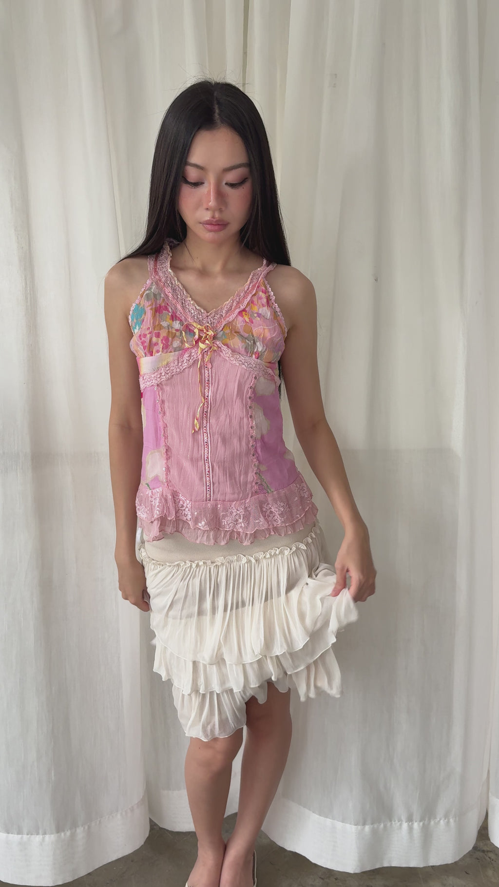 Dreamy lace patchwork top