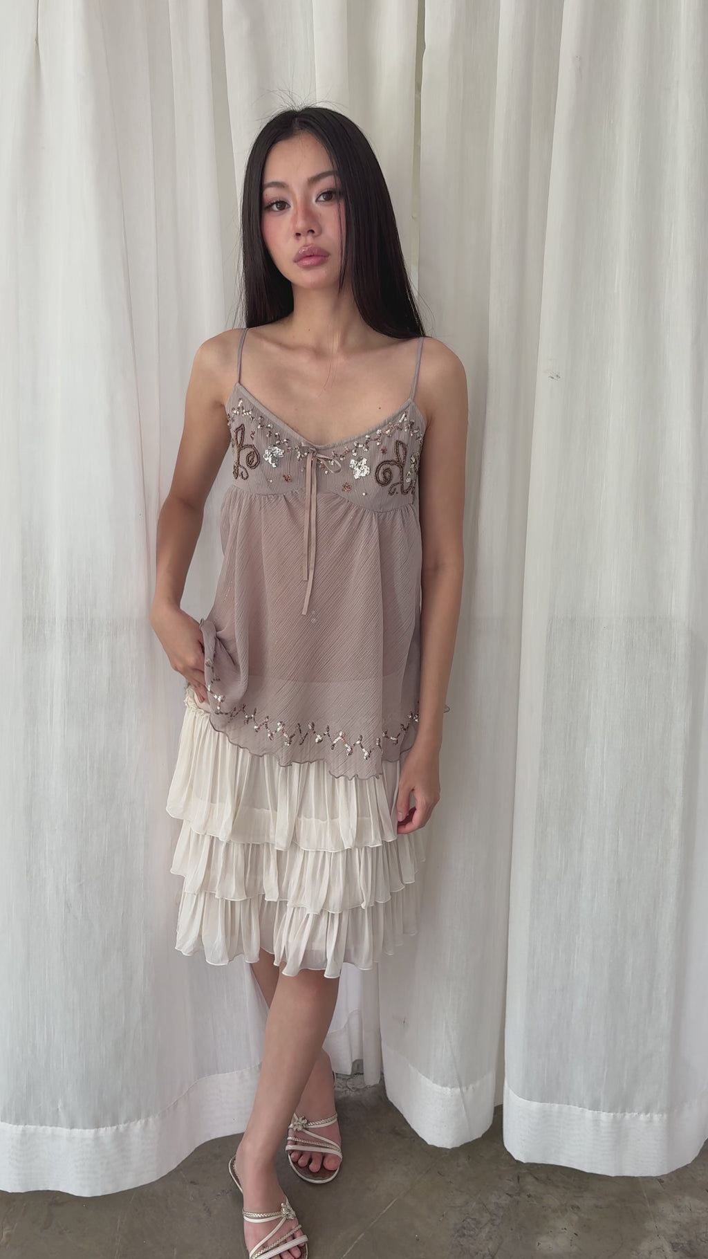 Embellish sequin flowy top