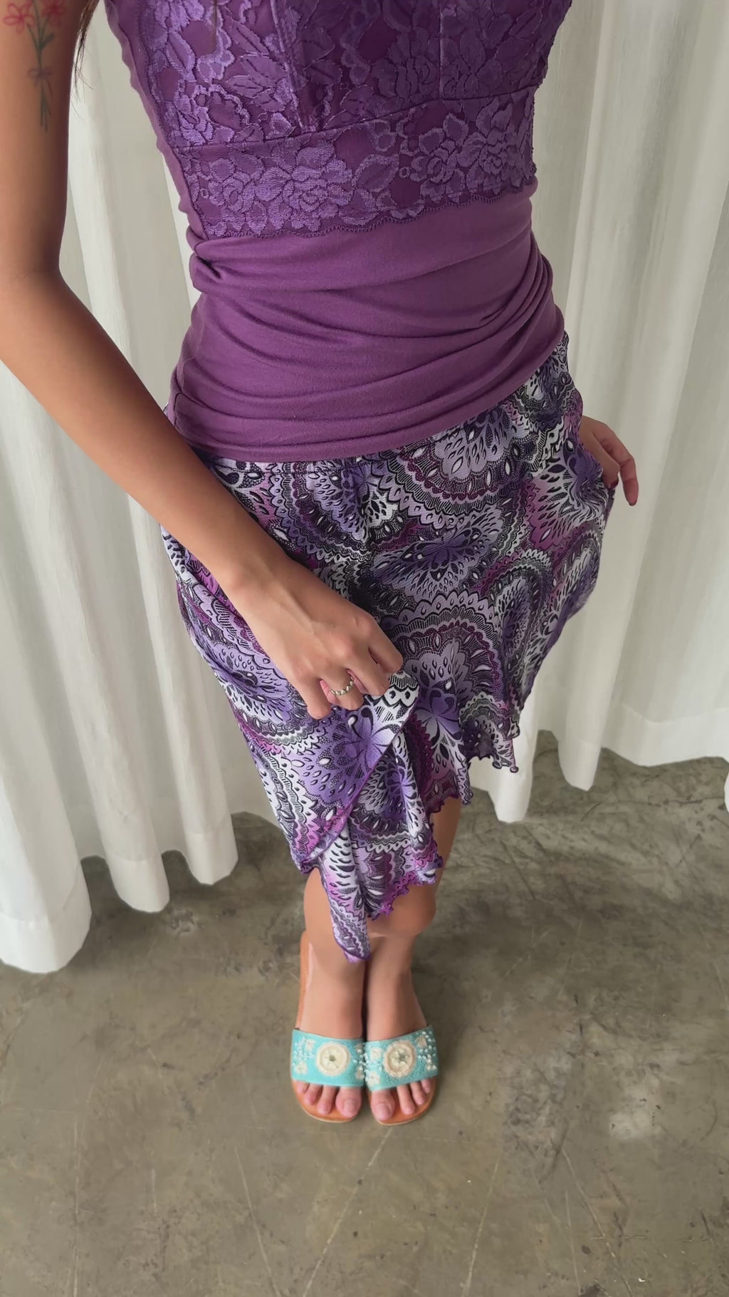Plum lace halter & Purple fairy skirt