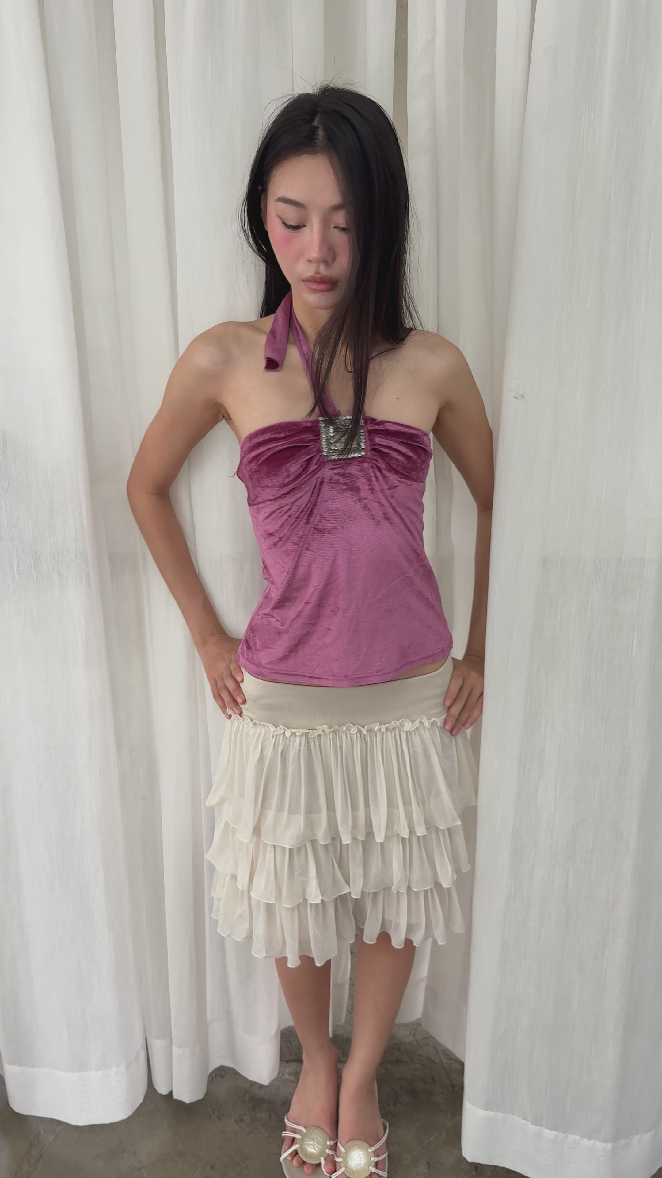 Velour halter top
