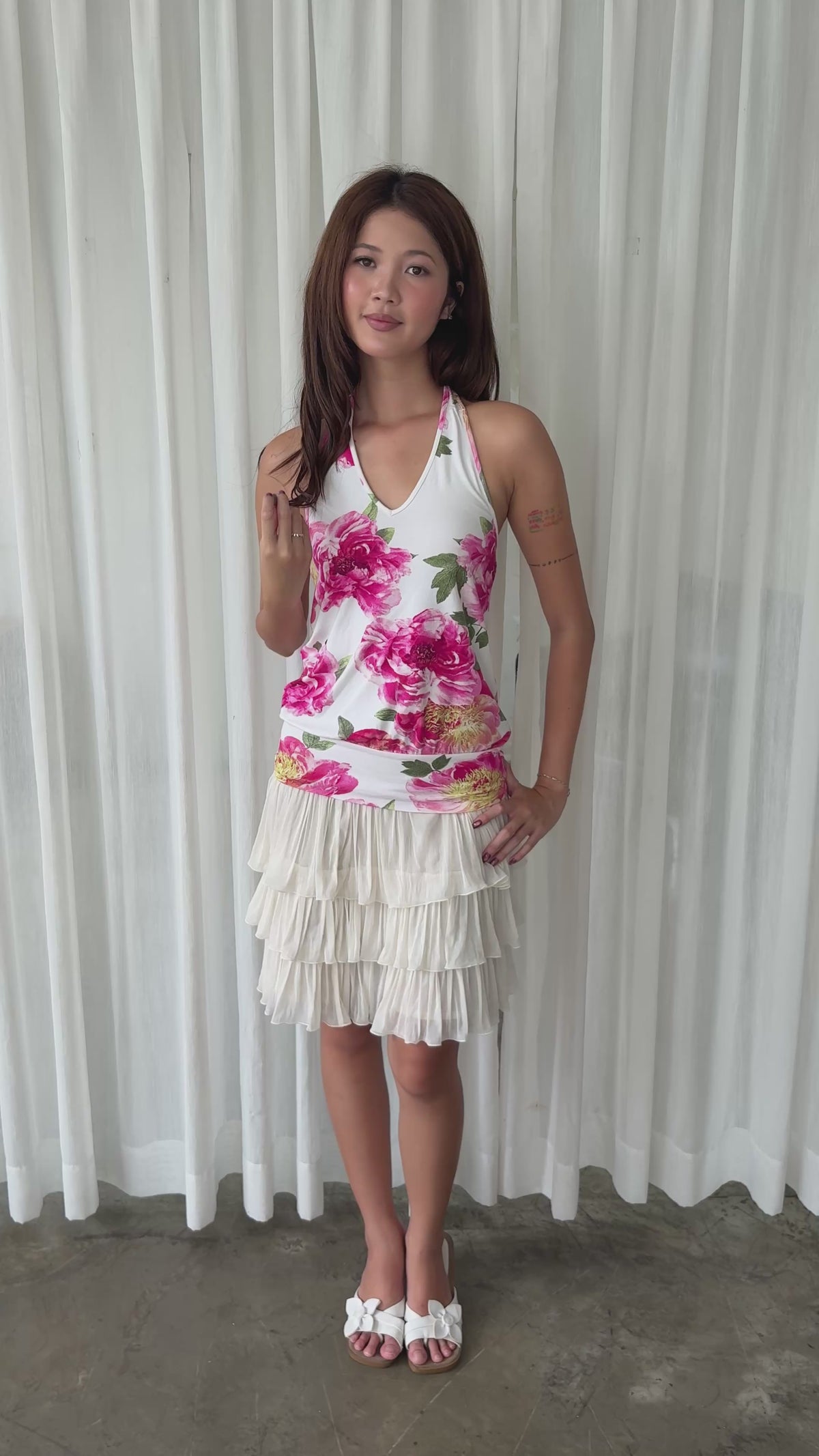 Floral halter top