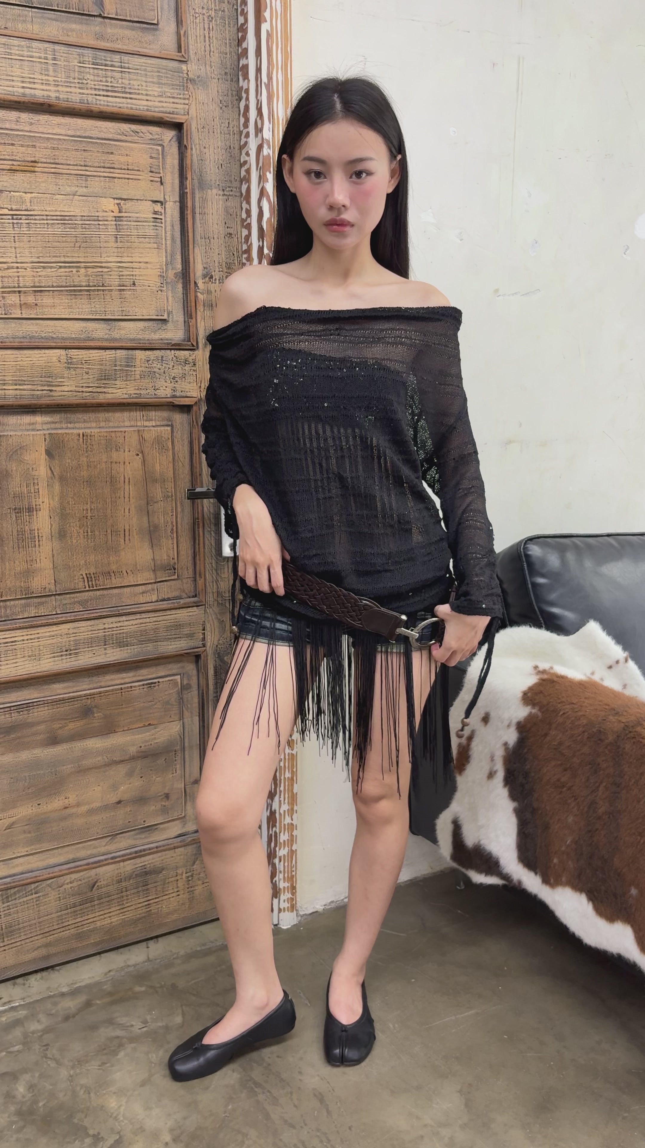 Sequin knit cover up