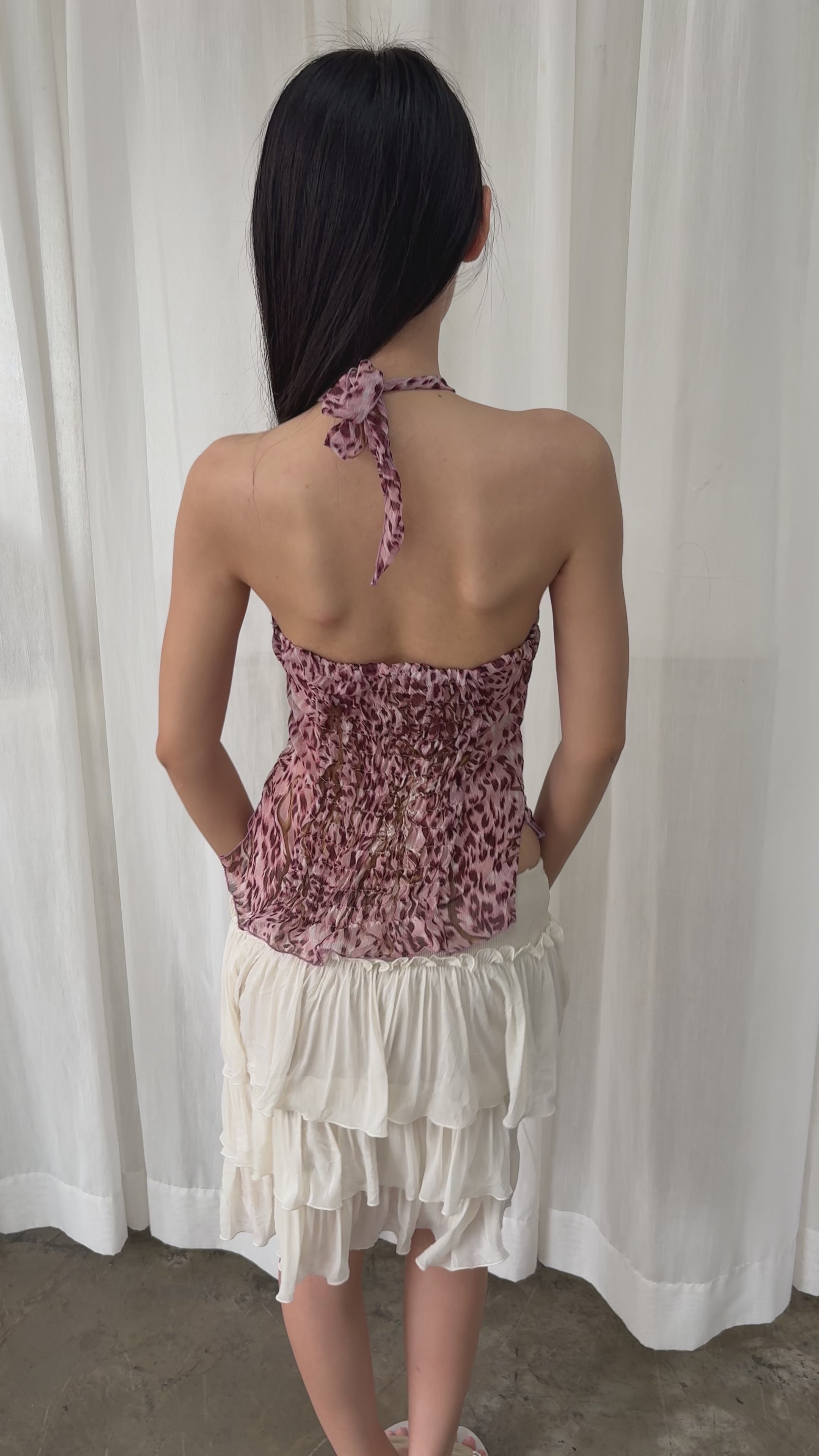 Leopard halter top