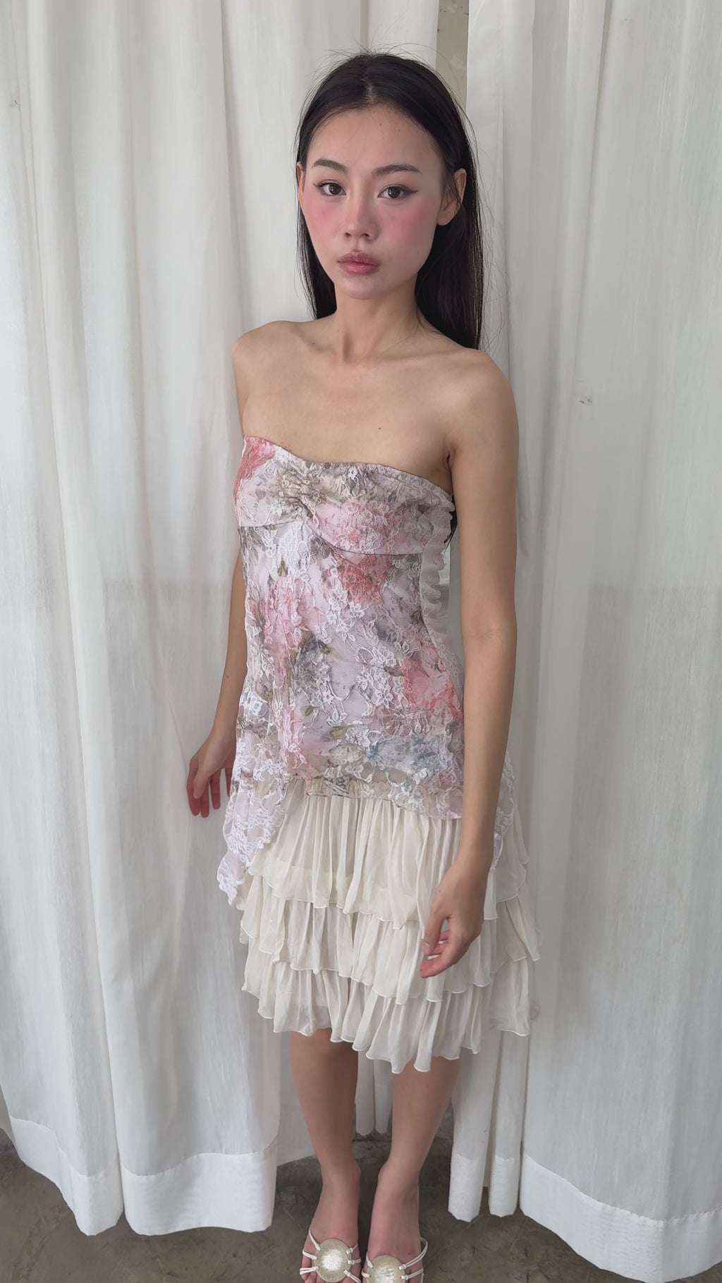 Lace garden tube top